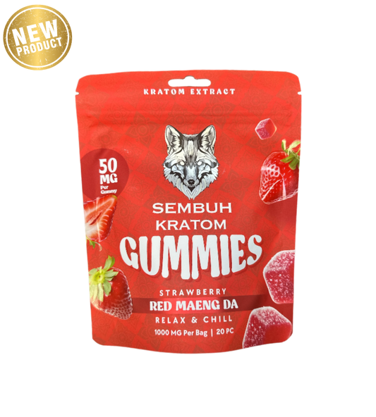 Sembuh Red Maeng Kratom Extract Strawberry Gummies 20pc