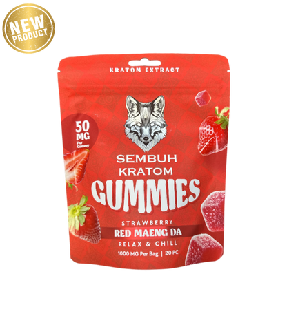 Sembuh Red Maeng Kratom Extract Strawberry Gummies