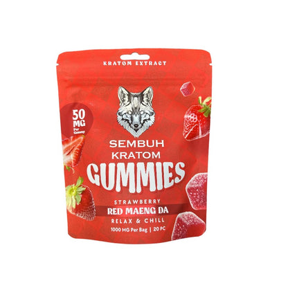 Sembuh Red Maeng Kratom Extract Strawberry Gummies